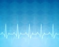 ECG heartbeat monitor, cardiogram heart pulse line wave. Electrocardiogram medical background Royalty Free Stock Photo