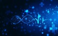 Ecg line background with digital Dna illustration, Health care and Medical Science and Biotechnology concept background