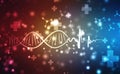 Ecg line background with digital Dna illustration, Health care and Medical Science and Biotechnology concept background Royalty Free Stock Photo