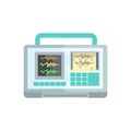 Ecg machine, medical equipment vector Illustration