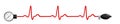 ECG pulse graph with blood pressure gauge