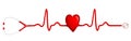 ECG pulse graph with heart shape and stethoscope