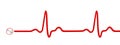 ECG pulse graph with stethoscope isolated