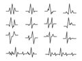 Ecg. Sinusoidal pulse lines, frequency heartbeat stress testing life, monitor with signal graphic pulsing, cardiogram Royalty Free Stock Photo