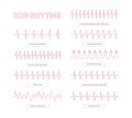 Ecg templates. Medical infographic lines heart arrhythmia health conceptual pictures for doctors info garish vector ecg Royalty Free Stock Photo
