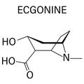 Ecgonine coca alkaloid molecule. Metabolite of cocaine. Skeletal formula.