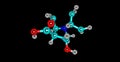 Ecgonine molecular structure isolated on black
