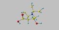 Ecgonine molecular structure isolated on grey