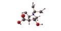 Ecgonine molecular structure isolated on white