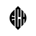 ECH circle letter logo design with circle and ellipse shape. ECH ellipse letters with typographic style. The three initials form a Royalty Free Stock Photo