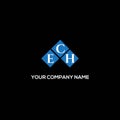 ECH letter logo design on BLACK background. ECH creative initials letter logo concept. ECH letter design Royalty Free Stock Photo