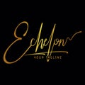 Echelon golden color name logotype signature art design