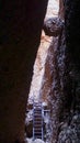 Echidna Chasm rock slot canyon with high walls within the Bungle Bungle Mountain Range of Purnululu National Park in Western Austr