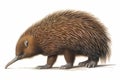 Echidna in full growth animal on white background. Generate Ai