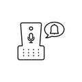 Echo dot, bell, message icon. Simple line, outline vector elements of voice assistant for ui and ux, website or mobile application