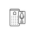 Echo dot, smartphone, microphone icon. Simple line, outline vector elements of voice assistant for ui and ux, website or mobile