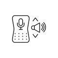 Echo dot, sound icon. Simple line, outline vector elements of voice assistant for ui and ux, website or mobile application