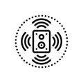 Black line icon for Echo, reverberation and reecho Royalty Free Stock Photo