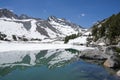 Echo Peak Reflected In A Partially Frozen Moonlight Lake