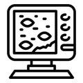 Echo sounder icon, outline style Royalty Free Stock Photo