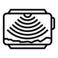 Echo sounder screen icon, outline style Royalty Free Stock Photo