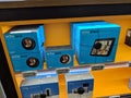 Echo Spot and Echo Show 2nd Generation - Smart speaker with Alexa and with Ring Video Doorbell on display inside Best Buy store