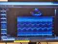 Echocardiogram colorful probe targeting map and waveforms