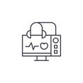 Echocardiogram of the heart linear icon concept. Echocardiogram of the heart line vector sign, symbol, illustration.