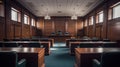 Echoes of Justice: A Vacant Courtroom Awaits Its Next Case, Generative AI