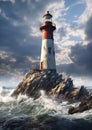 Echoes of the Sea: A Lighthouse\'s Haunting Melody on a Rocky Isl