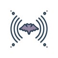 Color illustration icon for Echolocation, bat and inserct Royalty Free Stock Photo