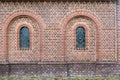 Echt, Limburg, The Netherlands - Detail of the brick stone wall of the Saint Anne Chapel