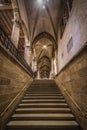 Echternach - The Grand Duchy of Luxembourg - The arches, ceiling and interior design of the Echternach Abbey