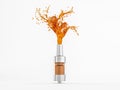 Ecig atomizer and ejuice splash Royalty Free Stock Photo