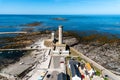 Eckmuhl Lighthouse in Brittany, high angle view Royalty Free Stock Photo