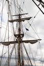 Set of ropes and sailing boat basket Royalty Free Stock Photo