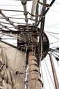 Set of ropes and sailing boat basket Royalty Free Stock Photo