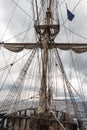 Set of ropes and sailing boat basket Royalty Free Stock Photo