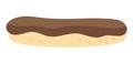 Eclair with chocolate icing top icon. Royalty Free Stock Photo