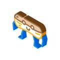 eclair dessert character isometric icon vector illustration