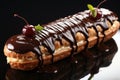 Eclair, French pastry. Perfection, bakery.