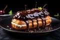 Eclair, French pastry. Perfection, bakery.