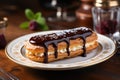 Eclair, French pastry. Perfection, bakery.