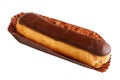 Chocolate eclair isolated on white Royalty Free Stock Photo