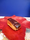 Eclair on plate