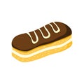 Eclair.Vector food illustration.