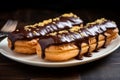 Eclairs with chocolate topping, a divine and indulgent dessert treat