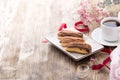 Eclairs dessert for valentines day