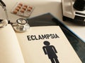 Eclampsia is shown using the text in the book Royalty Free Stock Photo