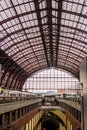 The eclectic architectural style of Antwerp Railway Station Antwerpen-Centraal, Belgium Royalty Free Stock Photo